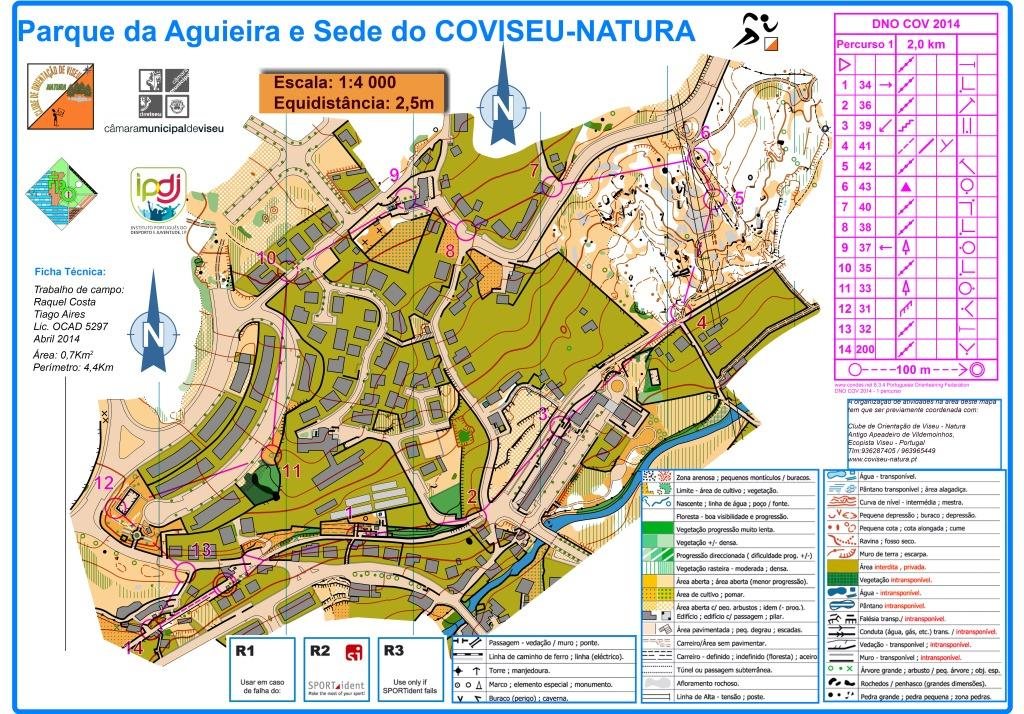 Mapa de orientação de Viseu